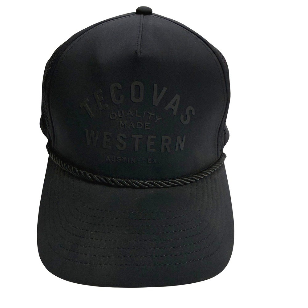 Tecovas Quality Made Western Trucker Hat Black Mesh Rope Snapback Cap Austin TX
